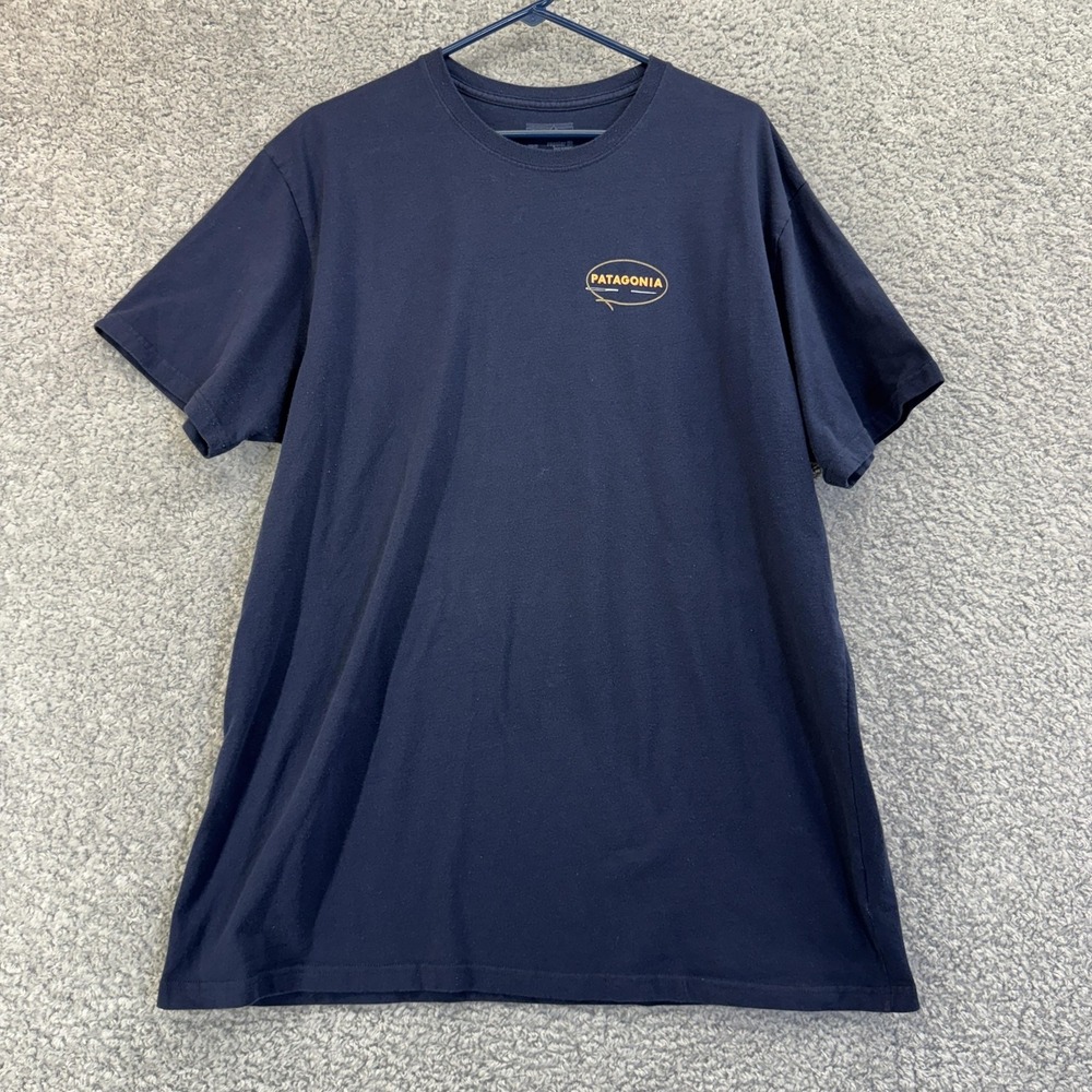 Patagonia Shirt Mens 2XL Blue If It's Broke Fix It Slogan Graphic Tee‎ Outdoor